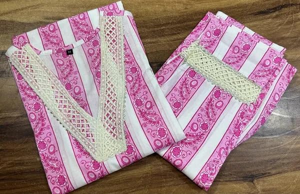 LookMark Women's Cotton Blend Kurta and Pant - Suitable for Every Indian Occasion (AZ-LM-OG-KS2192-S) Pink - Image 3