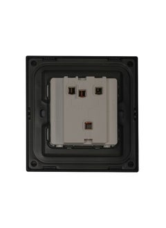 Donmarco 2 Gang 1 Way Switch – Ultra Thin Glass, Modern & Durable, Fire-Resistant Electric Switch, 15-Year Warranty, Wall Switch for Home and Office (Matt Black)  - Image 1