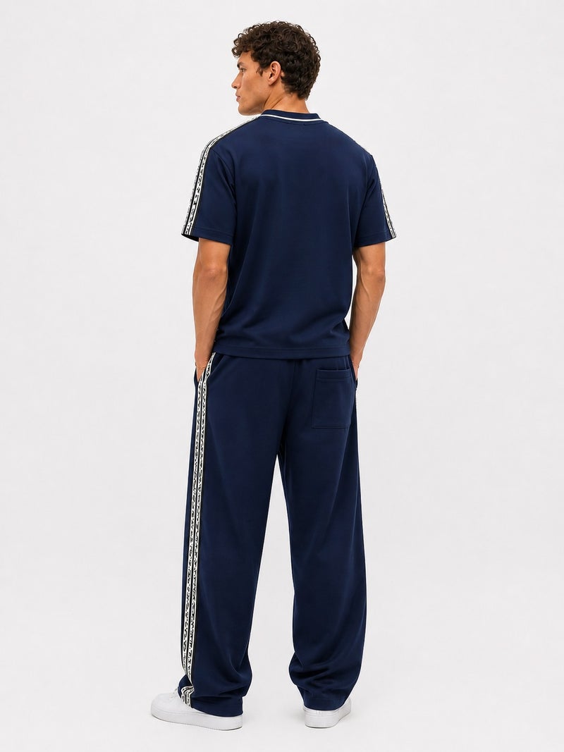 RESPIRE Men's Originals Striped Detail Regular Fit Tracksuit Set Navy Blue - Image 4