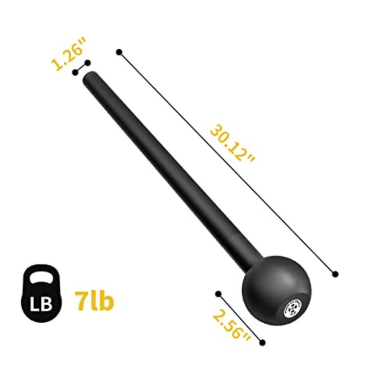 Steel Mace Macebell for full-body workout, cast iron construction, black finish, durable and balanced design for shoulder, core strength, muscle and joint training - Image 2
