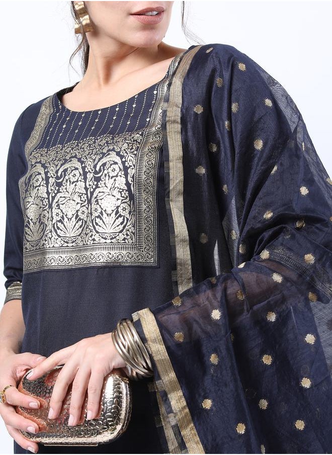 Foil Print Straight Kurta and Palazzo with Dupatta - pzsku/Z22B75B41EE7A4865810CZ/45/_/1708621443/a31113ee-7c04-4581-bd4c-7f34d14e6156