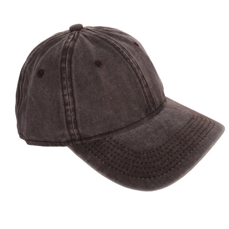 Vintage Washed Cotton Baseball Cap For Women Soft Unstructured Hat With Curved Brim Brown - Image 2