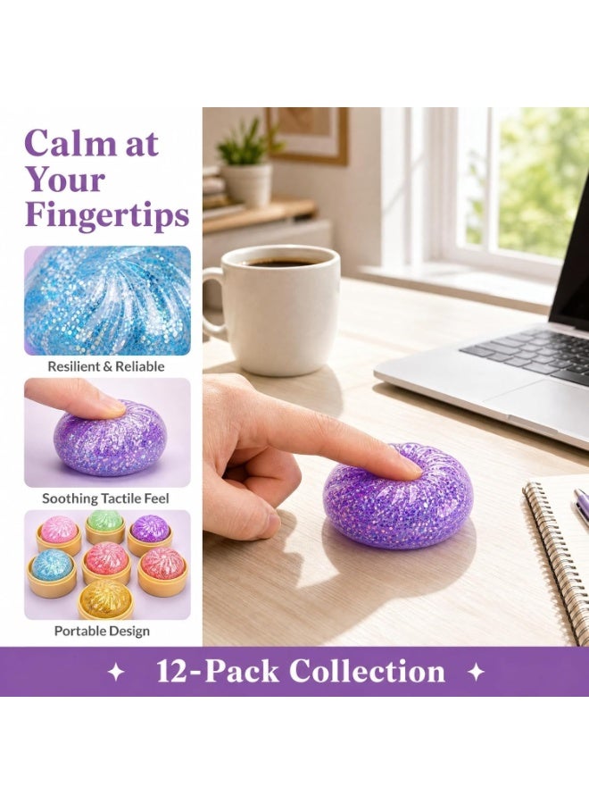 12 Pcs Glitter Dumpling Advent Calendar, Mini Real Bun Mystery Dumplings Set – Stress Relief Fidget Toy Pack Box - Image 5