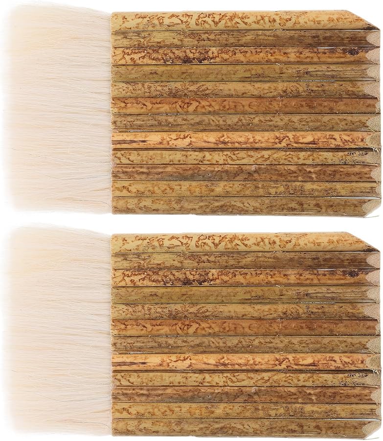 Generic 2Pcs Soft Hake Brushes for Watercolor Acrylic Pottery Painting ...