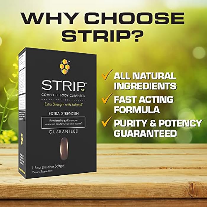 Wellgenix Strip NC Complete Body Cleanser, Premium Body Cleanse, Herbal Detox Cleanse to Flush Your System, One Hour Toxin Removal, 1 Fast Acting Softgel - Image 3