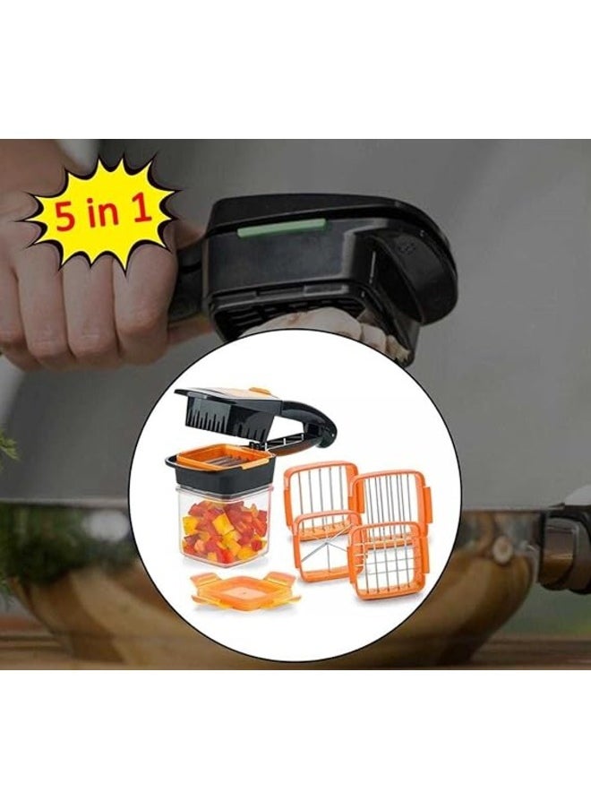 Generic - 5 in 1 Multifunction Handy Nicer Dicer Vegetable Cutter Manual Vegetable Quick Dicer Fruit Chopper Slicer - Image 1