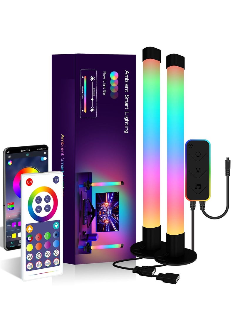 2-Pack RGB Corner Floor Lamp APP Smart Music Sync Color Changing LED Lights - Image 1