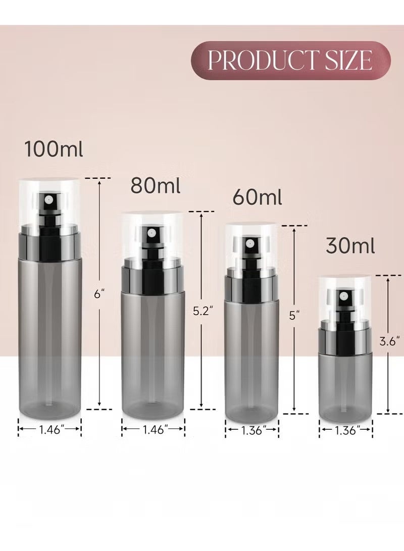 LUMYA 4PCS Spray Bottle Set, Small Spray Bottle, Empty Clear Fine Mist Spray Bottles, Travel Spray Bottles, Refillable Liquid Containers for Cleaning, Perfume, Skin Care, Hair, Gardening (Black) - Image 2