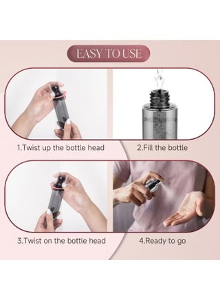4PCS Spray Bottle Set, Small Spray Bottle, Empty Clear Fine Mist Spray Bottles, Travel Spray Bottles, Refillable Liquid Containers for Cleaning, Perfume, Skin Care, Hair, Gardening (Black) - view 3
