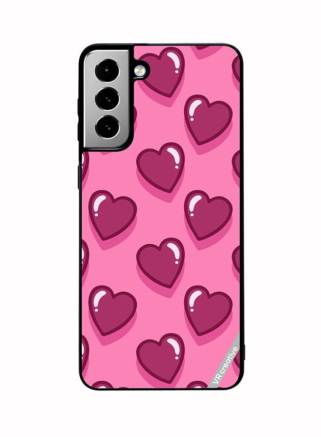 VR CREATIVE Protective Case Cover For Samsung Galaxy S21 FE 5G Lovely Hearts Design Multicolour - Image 1