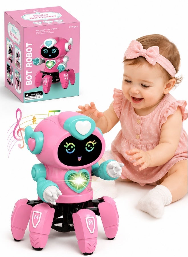 TOY GARDEN Bot Robot Pioneer Colorful Lights and Music All Direction Movement Dancing Robot Toys for Boys and Girls (PINK) - Image 2