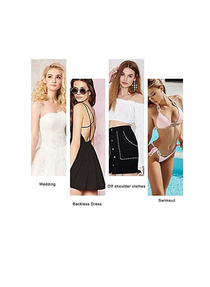 SOLARAE أغطية حلمات سيليكون، حمالة صدر لاصقة غير مرئية، حمالة صدر لاصقة، حمالة صدر بدون حمالات، شريط رفع أغطية حلمات للنساء 6 أزواج - Image 2