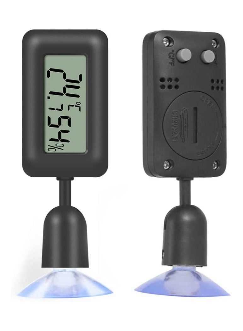 LCD Digital Reptile Thermometer Hygrometer with Backlight Perfect for Vivarium Greenhouse Incubator Black Color 1 Piece - Image 1