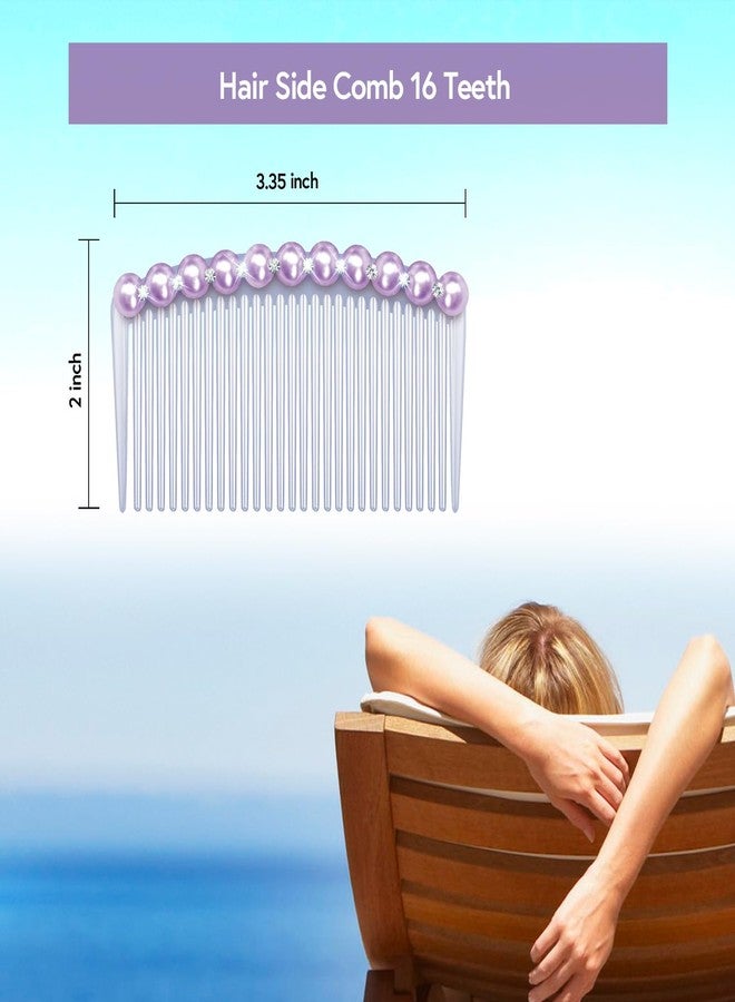 MaryLavender MARY LAVENDER Side Hair Comb with Pearls Rhinestone for Women Hold Bangs Hair Twist Clips, French Twist Hair Pin Decorative Hair Accessories for Girls Kids 5pcs - Image 5