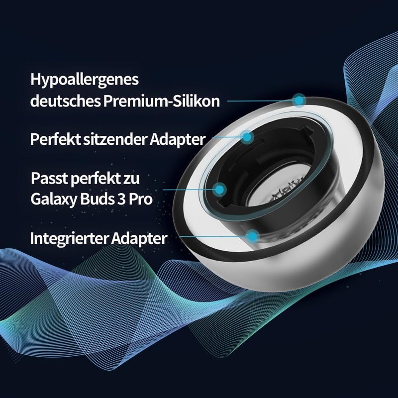 AZLA SednaEarfit Crystal for Galaxy Buds 3 Pro Clear Pearl - Samsung Galaxy Buds Pro 3 Ear Tips - Earphone Eartips Replacement, Samsung Galaxy Buds 3 Pro - SMAPP Certified (2 Pairs) (S) - Image 2