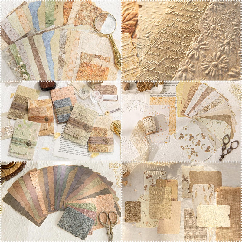 NPCSWXQ 168Pcs Scrapbook Supplies Kit Textured Paper, Rice Paper For Scrapbooking Paper,Junk Journal Supplies,Decorative Decoupage Card Making Supplies,And DIY Mixed Media Collage Card,Vintage Wall Decor - Image 1