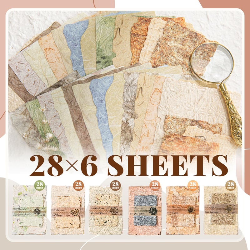 NPCSWXQ 168Pcs Scrapbook Supplies Kit Textured Paper, Rice Paper For Scrapbooking Paper,Junk Journal Supplies,Decorative Decoupage Card Making Supplies,And DIY Mixed Media Collage Card,Vintage Wall Decor - Image 4