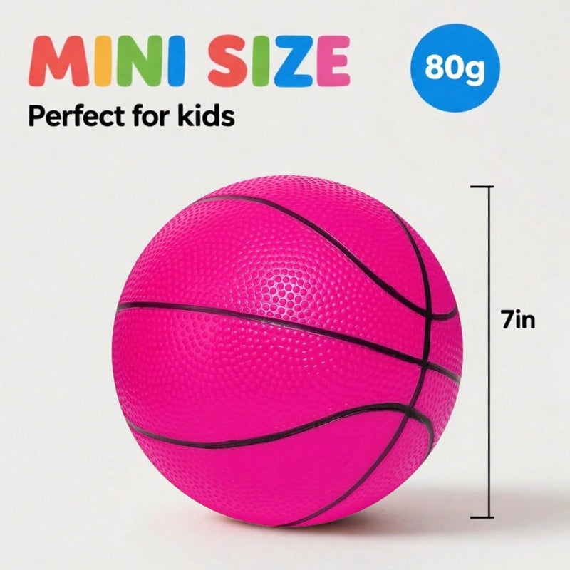 INTOWIND Mini Basketballs 3 Pack - 7inch Small Basketball Size 3 Set with Pump Needle - Ideal for Mini Hoop, Outdoor & Indoor Play - Kids Basketball Party Favors - Image 4