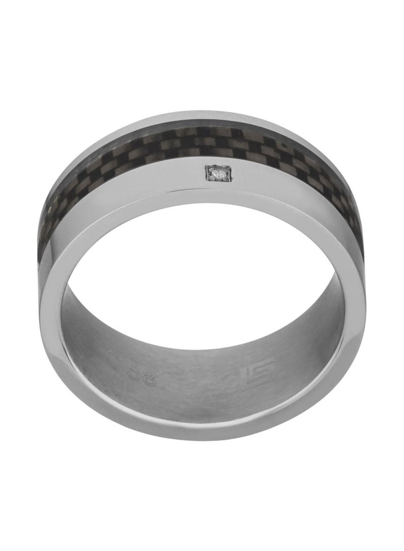 غاي لاروش خاتم غي لاروش من الستانلس ستيل مع ألياف الكربون Sz 60 للرجال ، 4TN013AVB-60 - Image 1