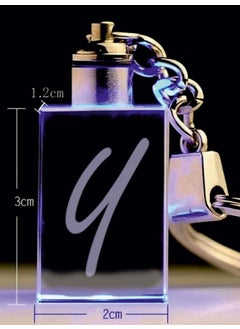 Mert Kristal Mert Crystal Letter Y Keychain, Letter Keychain, Glass Engraved Keychain  - Image 2