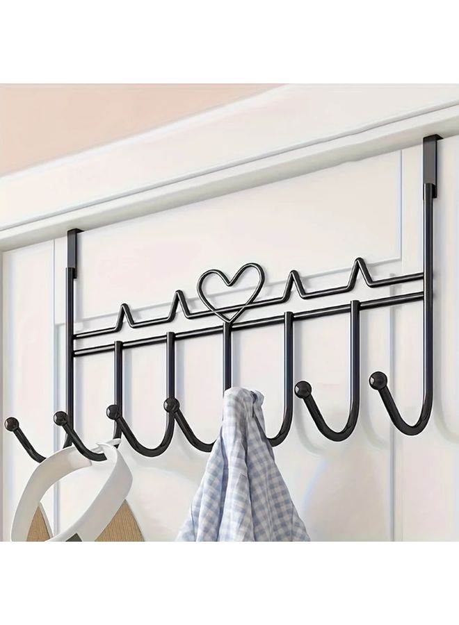 White Space Saving Door Hanging Rack Metal Over The Door Storage Shelf Easy Install Nail Free For Towels Clothes And Hats Kitchen Bathroom Wall Mounted Hook - Image 4