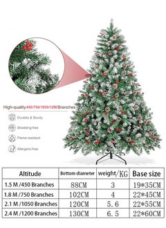 Generic Artificial Tree Holiday Tree Flocked Artificial Tree Spruce Whole Tree with Metal Stand Pine Cones and Berries Suitable for Home Office Party New Year Decoration (A)  - Image 5