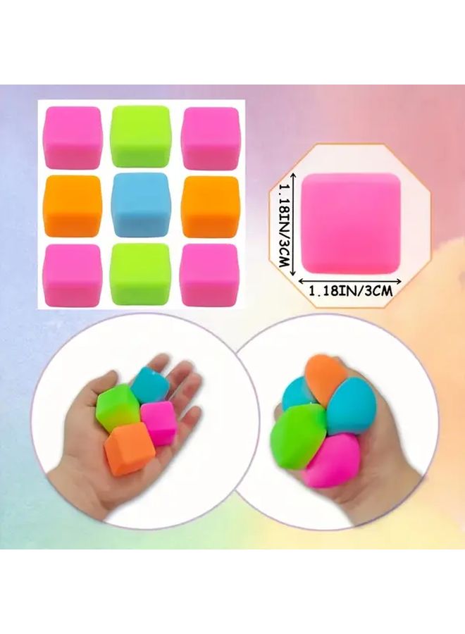 4pcs Soft Pressure Reducing Cube Pinch Toys Hypoallergenic Durable PU Material Mixed Colors Anxiety Relief Squishy Relax Toys For Kids Adults Goodie Bag Party Favors Classroom Prizes Home Decor Birthday Holiday Gifts - Image 3