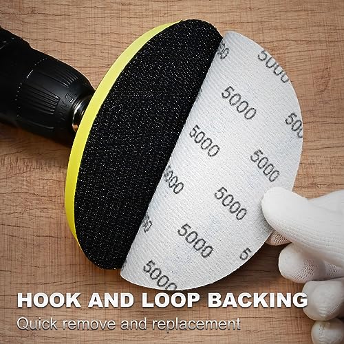 Rolokit 40PCS 5 Inch Wet Dry Sanding Discs, Hook & Loop Orbital Sandpaper 1000/2000/3000/5000 Assorted Grit,Silicon Carbide High Grit Round Flocking Grinding Abrasive Paper for Auto, Wood or Metal Polishing - Image 5