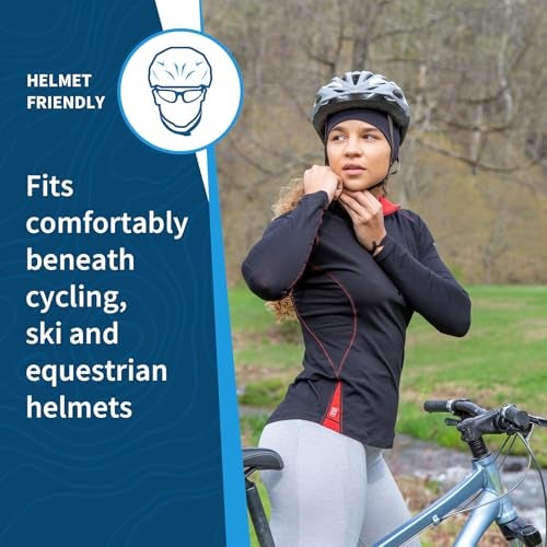 TrailHeads Womens Ponytail Headband - Reflective, Moisture Wicking Hair Headband for Running, Winter - Adrenaline Series - Black - Image 5