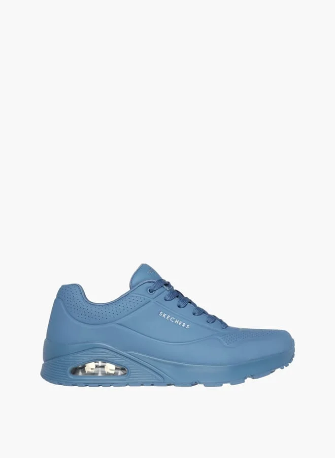 سكيتشرز Men's Monotone Sports Shoes With Lace-Up Closure - Uno