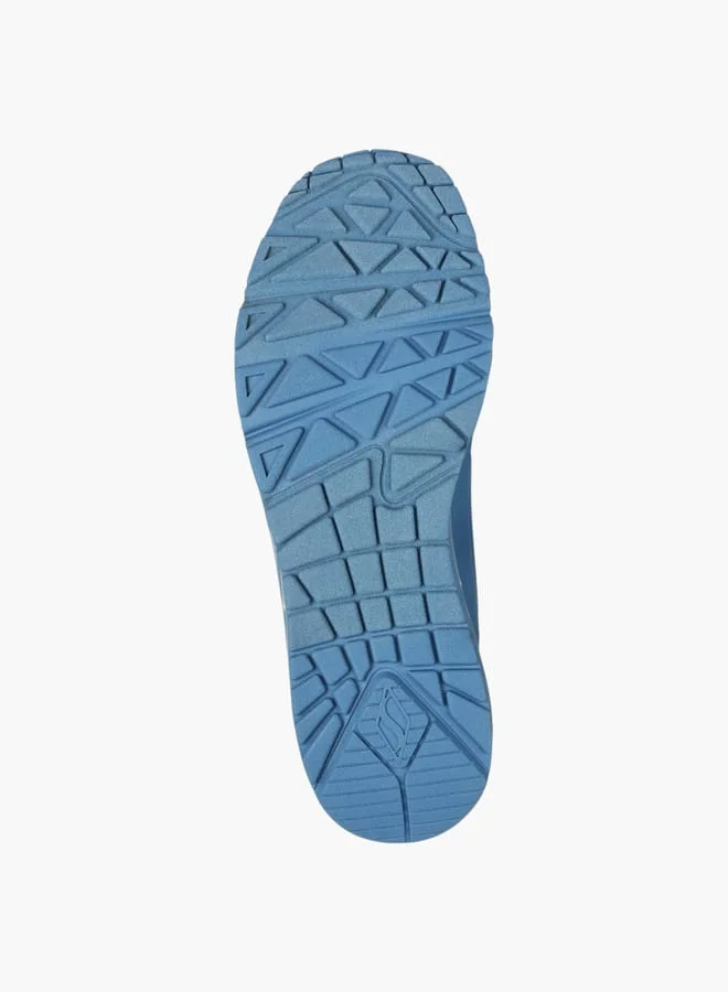SKECHERS Men's Monotone Sports Shoes With Lace-Up Closure - Uno