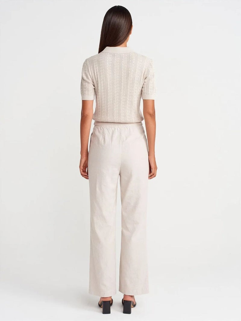 DILVIN Wide-Leg Tencel Trousers With Drawstring Waist - Image 2