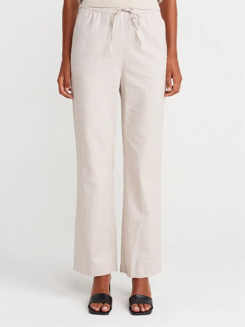 DILVIN Wide-Leg Tencel Trousers With Drawstring Waist - Image 4
