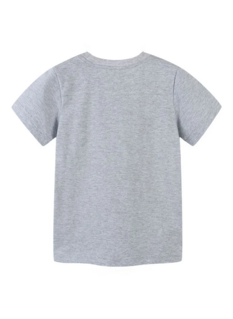 يونيكي Grey Graphic Printed Round Neck T-shirt