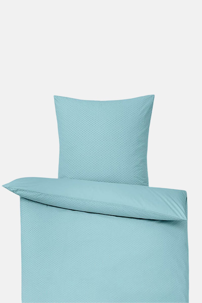 Tchibo Premium Cotton Textured Duvet Set 80 x 80 cm, Teal Green  - Image 3