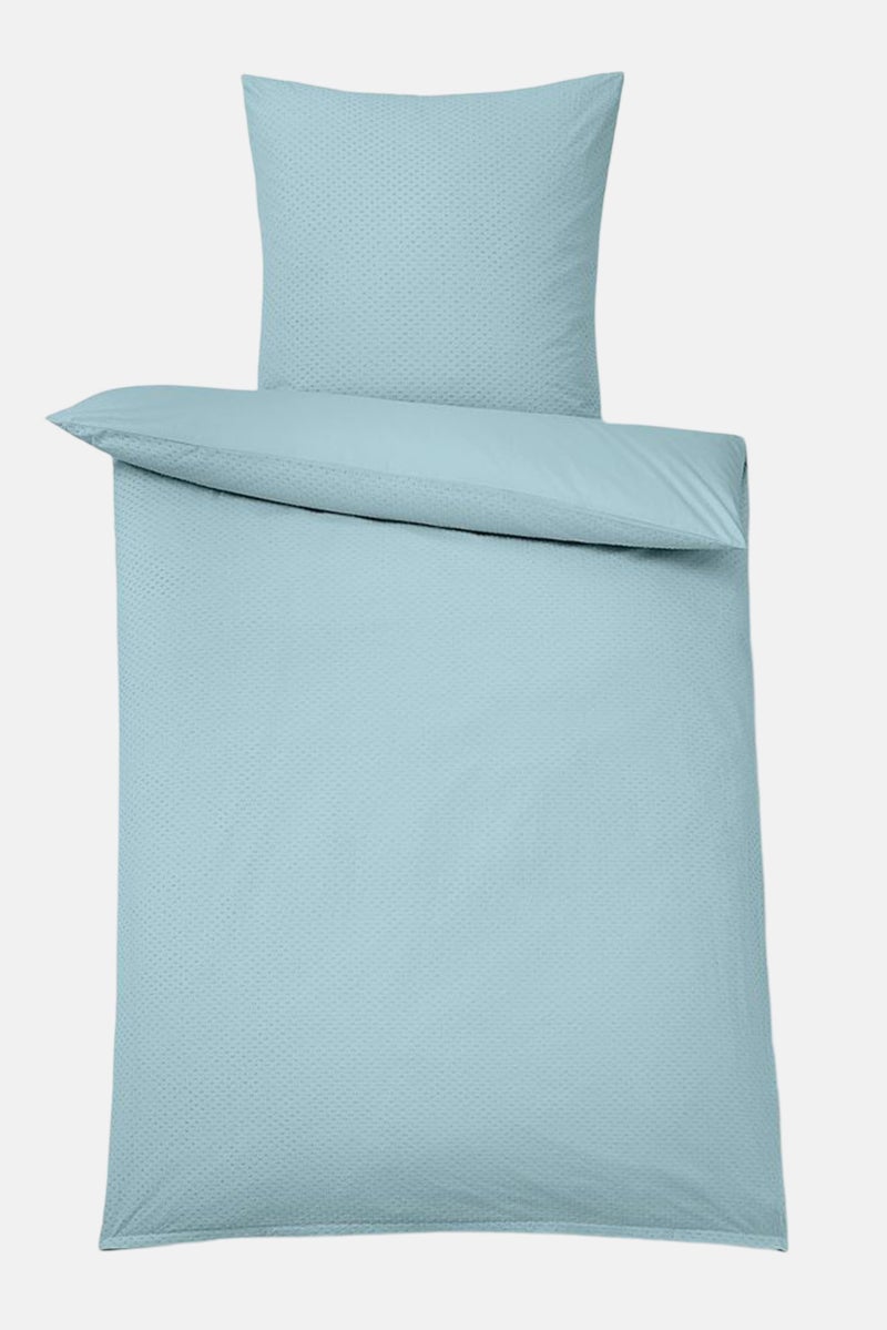 Tchibo Premium Cotton Textured Duvet Set 80 x 80 cm, Teal Green  - Image 2