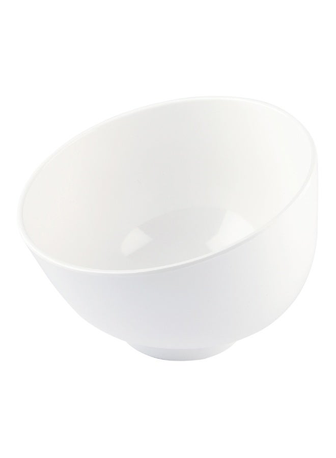 Restaurantware Voga 101 Ounce Angled Bowls, 2 Slant Cut Serving Bowls - Top Rack Dishwashable, Premium, White Melamine Salad Bowls, Serve Hot And Cold Foods, For Parties Or Events - Image 1