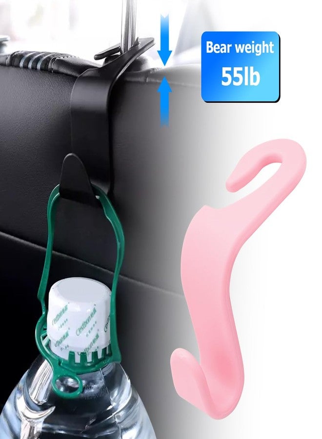 Hanemia 4PCS Car Back Seat Headrest Hooks, Rear Car Seat Storage Headrest Hanger Holder Hooks Organizer, Universal Auto Interior Accessories for Bag Purse Handbag Cloth Coats Grocery (Light Pink) - Image 4