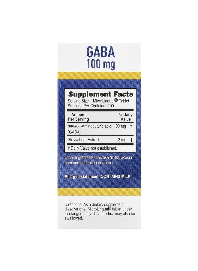 Superior Source Superior Source, GABA, 100 mg, 100 MicroLingual® Instant Dissolve Tablets  - Image 2