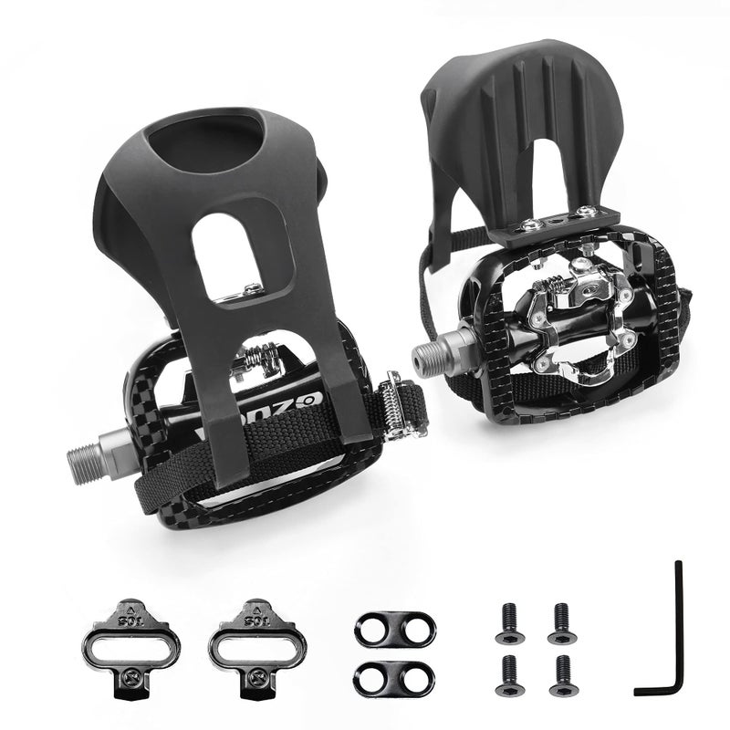 Venzo Fitness Exercise Indoor Bike Compatible with Shimano SPD Pedals with Toe Clips & Cleats - Image 3