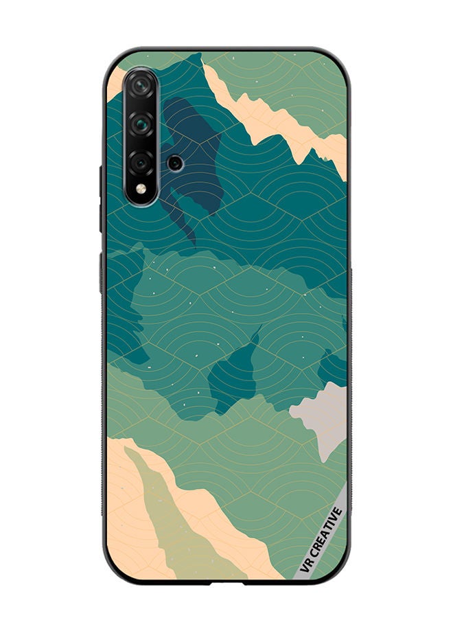 VR CREATIVE Protective Case Cover For Huawei Nova 5T Line Art Landscape Design Multicolour - Image 1