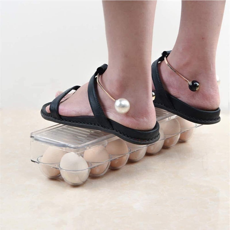 Xpandio Acrylic Egg Storage Box or Egg Trays for Refrigerator with Lid Handles Egg Tray Box Clear Unbreakable BPAFree Refrigerator Safe - Image 5