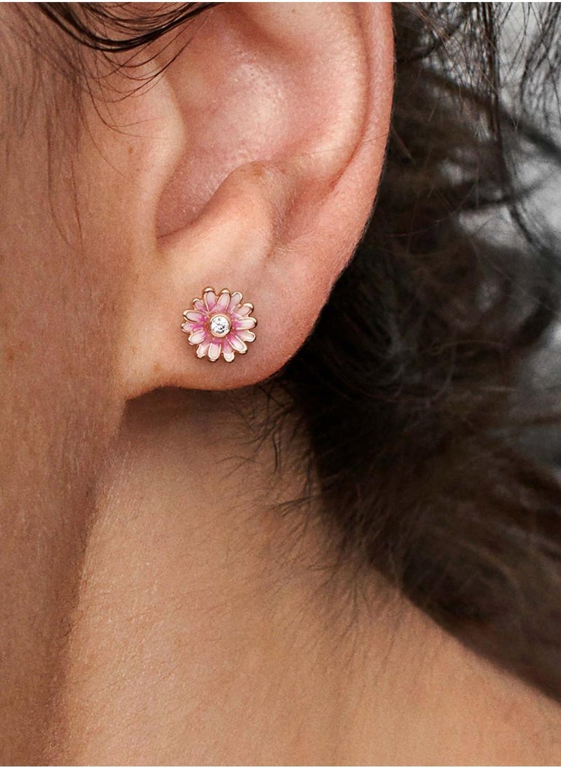 PANDORA Pink Daisy Flower Stud Earrings  - Image 3