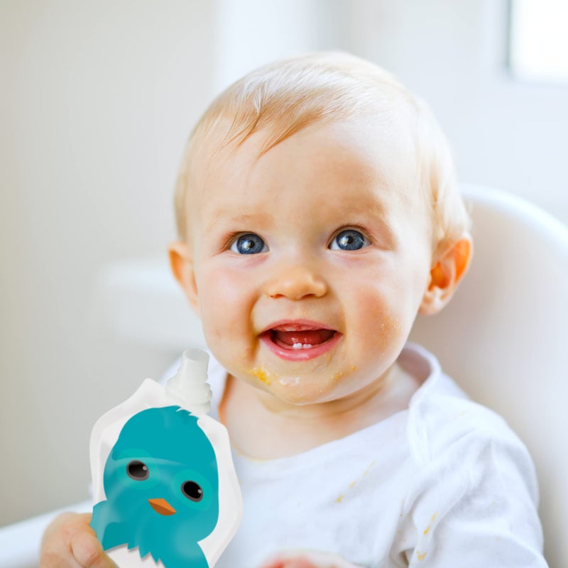سكوشي Reusable Baby Food Pouches for Toddlers | BPA Free Plastic, Food Safe, Freezer Safe | Refillable for Applesauce Yogurt  Puree Squeeze Pouch - Image 3