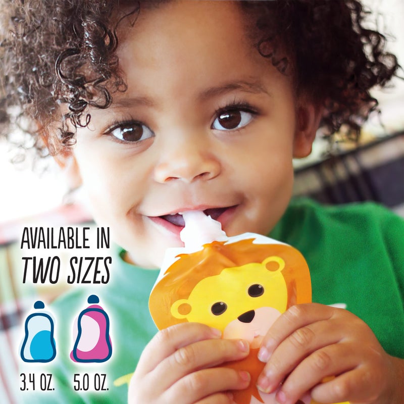 سكوشي Reusable Baby Food Pouches for Toddlers | BPA Free Plastic, Food Safe, Freezer Safe | Refillable for Applesauce Yogurt  Puree Squeeze Pouch - Image 2