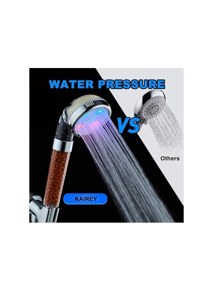 SYOSI "LED Shower Head, Ionic Zen Shower Head, High Pressure Water Saving Filtered Handheld, Showerhead Anion Energy Ball Purifies Water Shower, with 60 Inch Shower Hose and Bracket, Best Experience " - Image 2