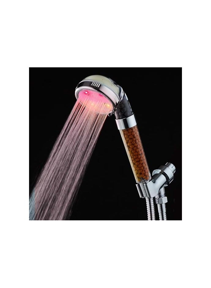 SYOSI "LED Shower Head, Ionic Zen Shower Head, High Pressure Water Saving Filtered Handheld, Showerhead Anion Energy Ball Purifies Water Shower, with 60 Inch Shower Hose and Bracket, Best Experience " - Image 3