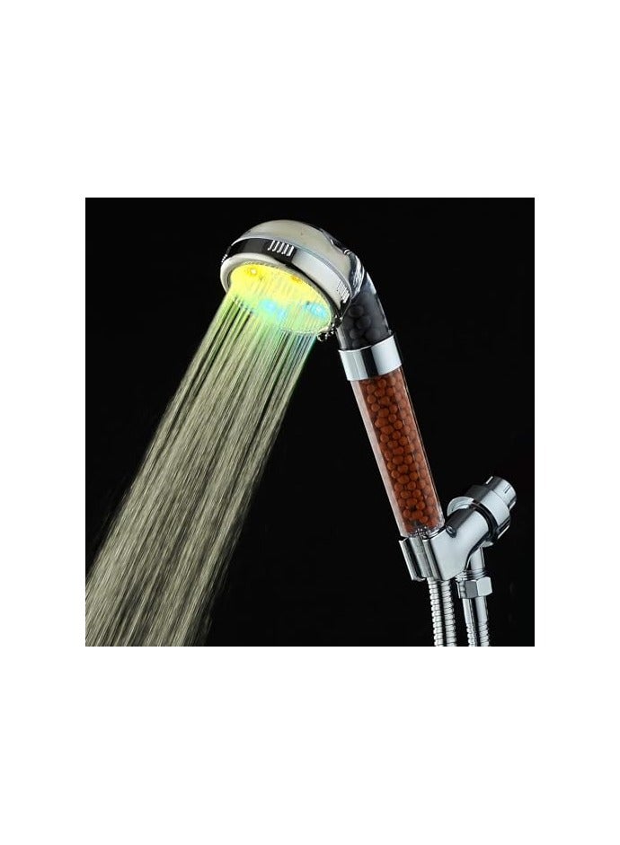 SYOSI "LED Shower Head, Ionic Zen Shower Head, High Pressure Water Saving Filtered Handheld, Showerhead Anion Energy Ball Purifies Water Shower, with 60 Inch Shower Hose and Bracket, Best Experience " - Image 4