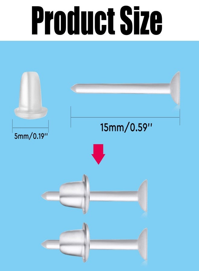 Catinee 200pcs Sports Earrings - 3mm Clear, Invisible, Plastic for Sensitive Ears & Work - Image 5