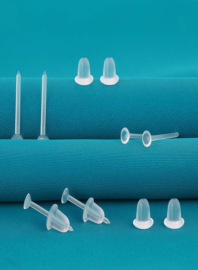 Catinee 200pcs Sports Earrings - 3mm Clear, Invisible, Plastic for Sensitive Ears & Work - Image 2